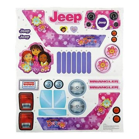 ILC Replacement for Power Wheels Cdd17 Dora AND Friends Jeep Label Sheet CDD17 DORA AND FRIENDS JEEP LABEL SHEET POWER WHE
